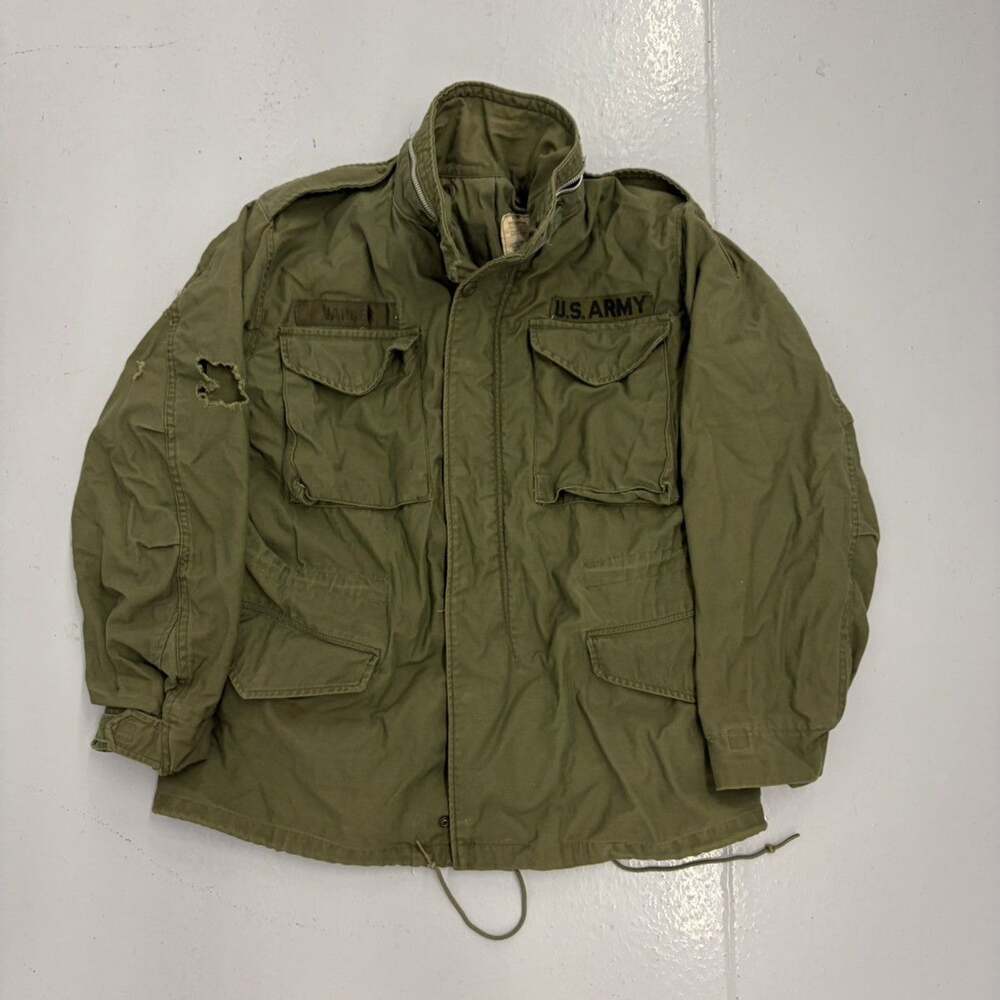 Vintage 50s M-65 OG-107 Army Military Green Field Jacket